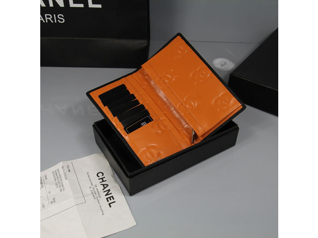 CHANEL シャネル ブラック ラムスキン カンボンライン 長財布 AN1051