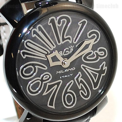 ガガミラノ 時計 スーパーコピー n級品 マニュアーレ マヌアーレ 40mm ブラック レザー/ブラックシェル/ブラック 5022.01