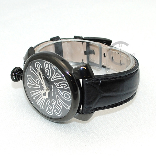 ガガミラノ 時計 スーパーコピー n級品 マニュアーレ マヌアーレ 40mm ブラック レザー/ブラックシェル/ブラック 5022.01