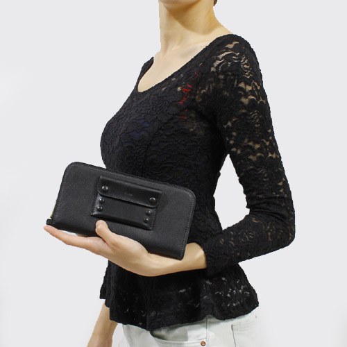 クロエ CHLOE アリス カーフレザー 長財布 ブラック 3P0043 703 001