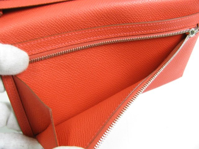 エルメス ベアンスフレ 二つ折長財布 ブーゲンビリア×ルビー hq010