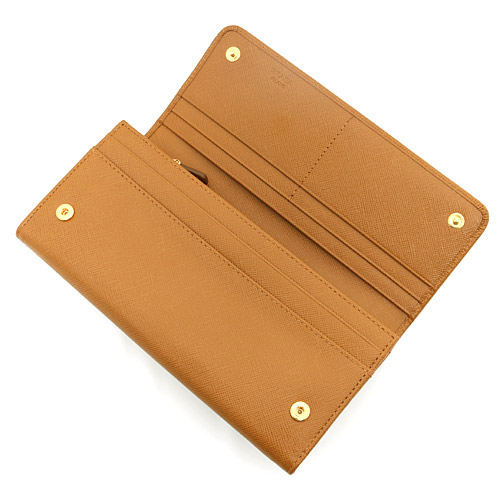 プラダ 財布 韓国 スーパーコピー TRIANG 三角ロゴプレート カーフレザー 長財布 キャラメル CARAMEL 1M1132 ZLR 98L 