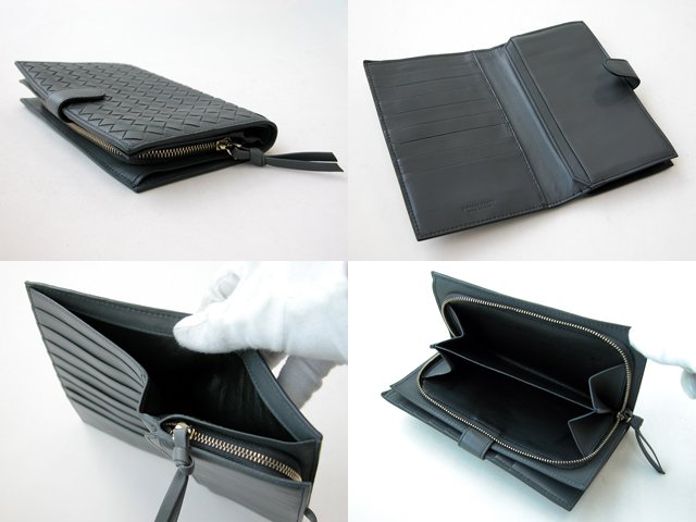 ボッテガヴェネタ ホック付二つ折長財布 114074V0013-1302 ダークグレー
