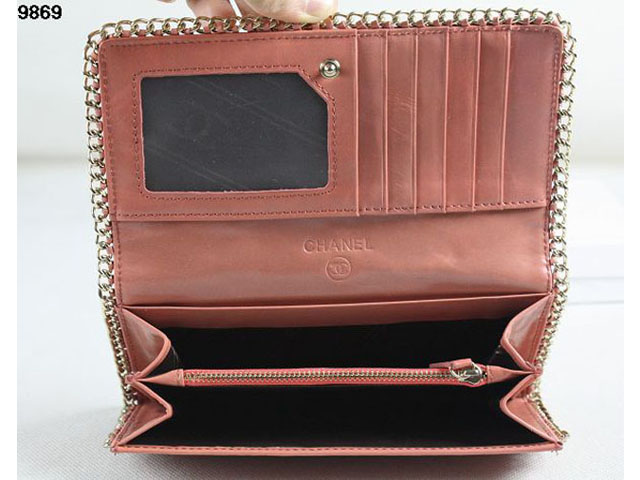 シャネルスーパーコピー CHANEL スタッズ付き財布 ピンク 9869-1