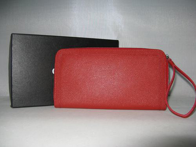 シャネル CHANEL キャビアスキンCCマーク財布 レッド 3667