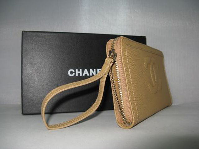シャネル CHANEL キャビアスキンCCマーク財布 ベージュ 3667