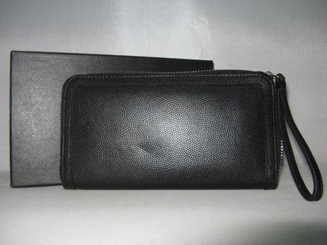 シャネル CHANEL キャビアスキンCCマーク財布 ブラック 3667