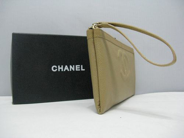 シャネル CHANEL キャビアスキンCCマーク財布 ベージュ 3666
