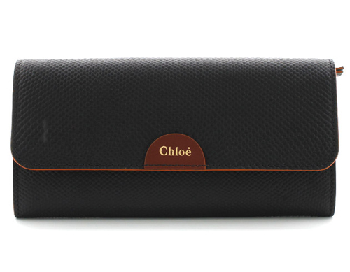 クロエ CHLOE ベア カーフレザー 長財布 ブラック＆ブラウン 3P0153833001