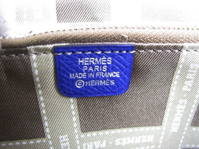エルメス アザップシルク ラウンド長財布 ヴォーエプソン ブルーエレクトリックHERME011