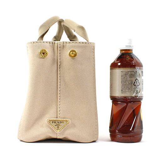 プラダ PRADA CANAPA キャンバス ハンドバッグ カーキ＆ゴールド BN2439