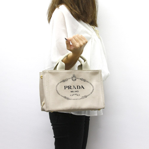 プラダ PRADA CANAPA キャンバス ハンドバッグ カーキ＆ゴールド BN2439