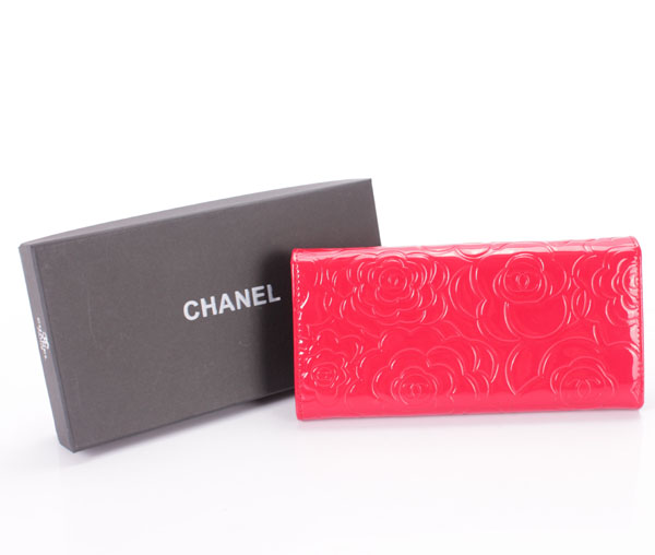 CHANELスーパーコピー カメリア三つ折り長財布 レッド CH139-1