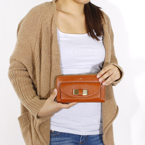 クロエ CHLOE リリィ カーフレザー 長財布 キャラメル【CARAMEL】 3P0501015153