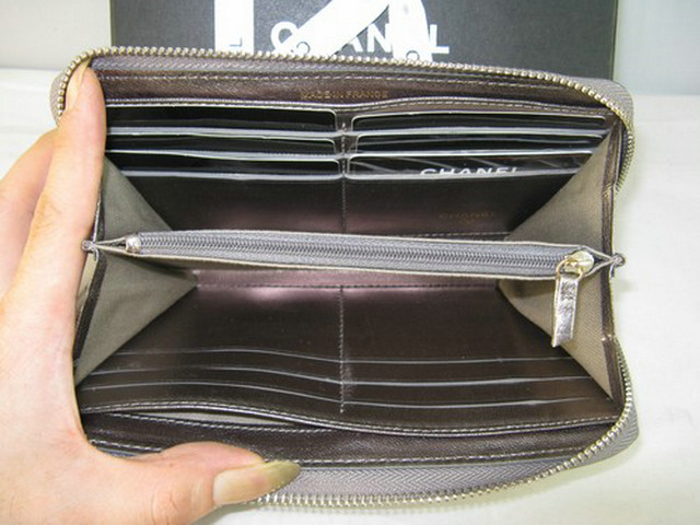 シャネルスーパーコピー CHANEL ラムスキン 長財布 シルバーグレー A319
