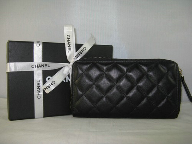 シャネルスーパーコピー CHANEL ラムスキン 長財布 ブラック A319