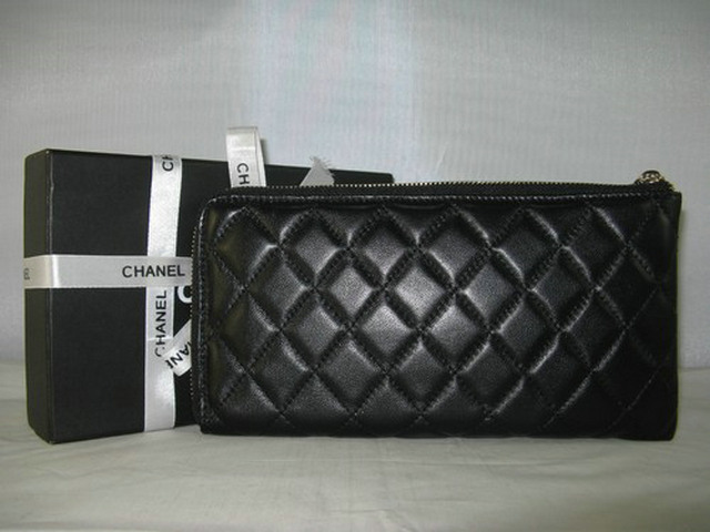 シャネルスーパーコピー CHANEL ラムスキン 長財布 ブラック A320