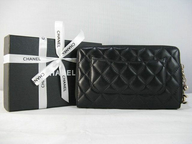シャネルスーパーコピー CHANEL ラムスキン 長財布 ブラック A313