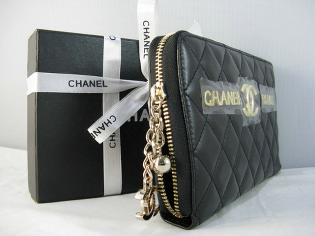 シャネルスーパーコピー CHANEL ラムスキン 長財布 ブラック A313