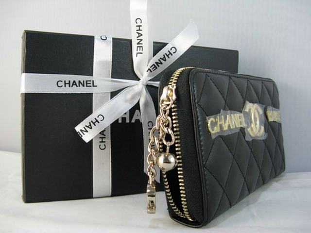 シャネル財布コピー CHANELラムスキン 長財布 ブラック A312