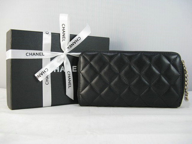 シャネル財布コピー CHANELラムスキン 長財布 ブラック A312