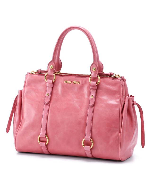 ミュウミュウ VITELLO LUX ショルダー付 ハンドバッグ RN0894 X72 F0028
