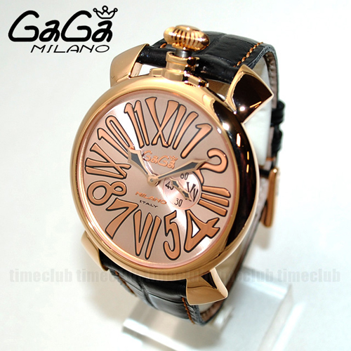ガガミラノ 時計 スーパーコピー n級品 マニュアーレ マヌアーレ スリム 46mm ブラック ブレス 5085.02 