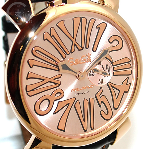 ガガミラノ 時計 スーパーコピー n級品 マニュアーレ マヌアーレ スリム 46mm ブラック ブレス 5085.02 