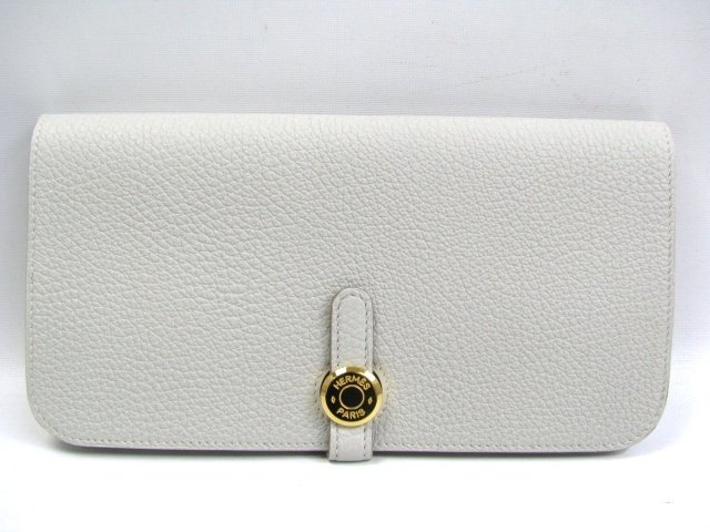 エルメス ニュードゴン 長財布 トゴ/グレーパール（金具：ゴールド）HERMES14