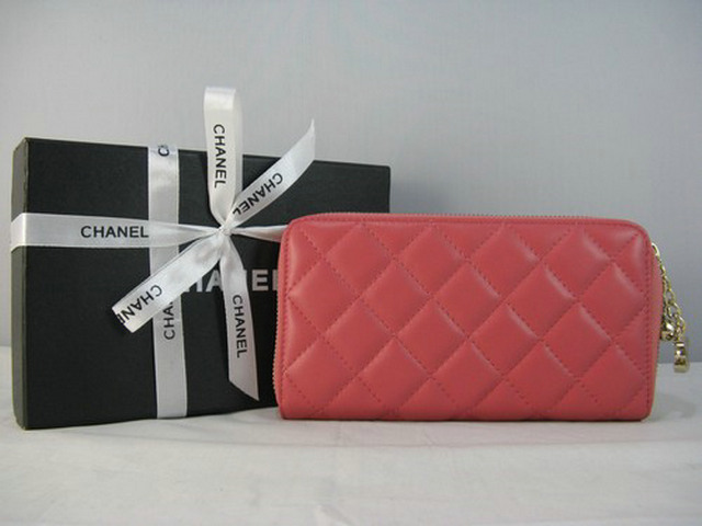  シャネルスーパーコピー CHANELラムスキン 長財布 ピンク A312
