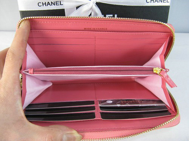  シャネルスーパーコピー CHANELラムスキン 長財布 ピンク A312