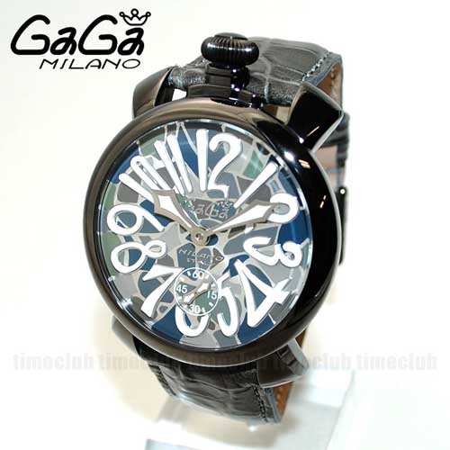 ガガミラノ 時計 スーパーコピー n級 マニュアーレ マヌアーレ 48mm グレー/ガンメタル/モザイク 5012 MOS 01S