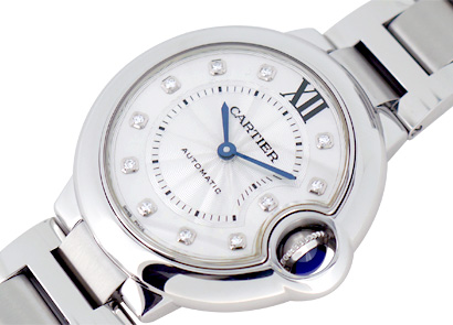 カルティエ 時計 スーパーコピー WE902074 レディース バロンブルー 33mm SS シルバー