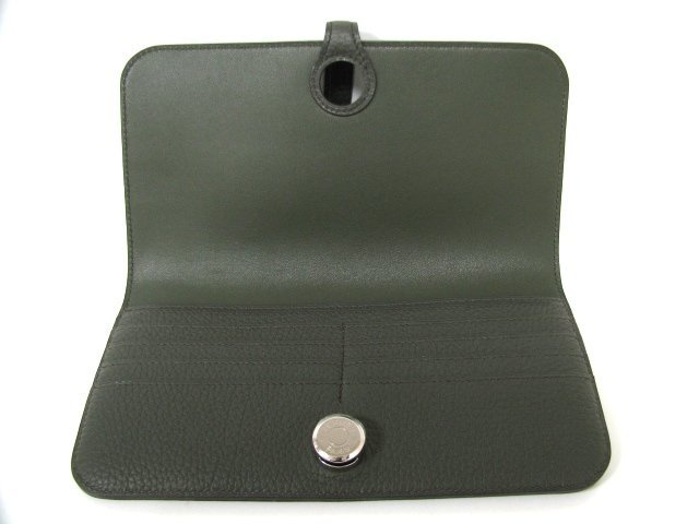エルメス ドゴンロング 二つ折長財布 トゴ/グレー（金具：シルバー）HERMES15