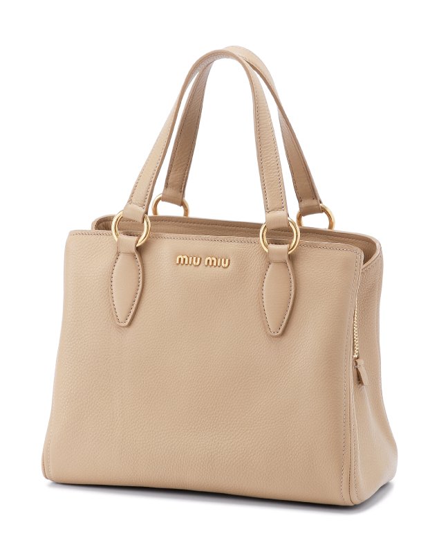 ミュウミュウ VITELLO CARIBU ショルダー付 ハンドバッグ RN0757 UXP F0594