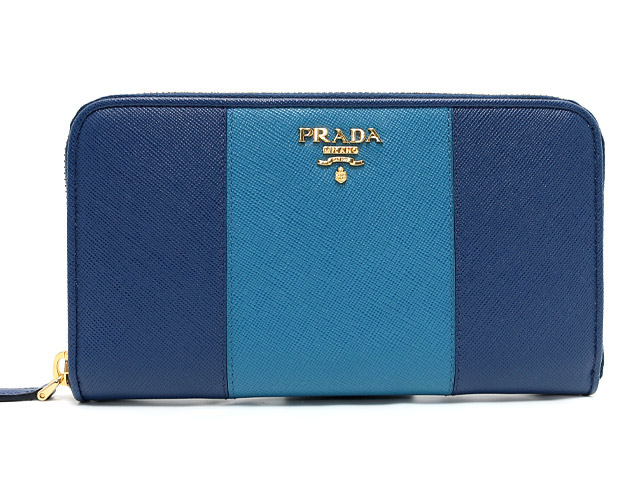 プラダ 財布 韓国 スーパーコピー COLOUR カーフレザー 長財布 ネイビー BLUETTE＆コバルトブルー COBALTO 1M0506 2FAF E6O
