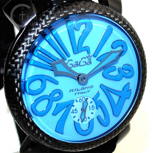 ガガミラノ 時計 スーパーコピー n級 マニュアーレ マヌアーレ 48mm ブラック/ブルー 5016.10S