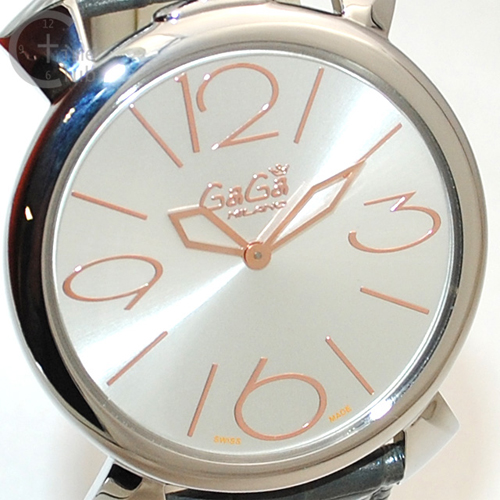 ガガミラノ 時計 スーパーコピー n級品 マニュアーレ シン マヌアーレ 46mm グレー レザー/シルバー 5090.01