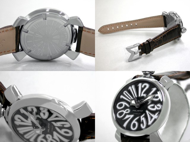 ガガ･ミラノ マニュアル 40mm クォーツ 5020.4 ブラウン皮 ブラックシェル/ホワイトアラビア