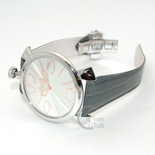 ガガミラノ 時計 スーパーコピー n級品 マニュアーレ シン マヌアーレ 46mm グレー レザー/シルバー 5090.01
