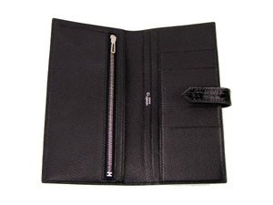 HERMES(エルメス) ベアン二つ折長財布アリゲーター/ブラック hq017