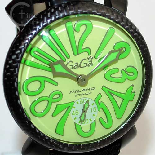 ガガミラノ 時計 スーパーコピー n級 マニュアーレ マヌアーレ 48mm ブラック/グリーン 5016.11S