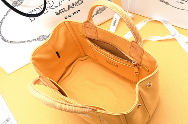 PRADAコピー CANAPA ハンドバッグ パパイヤオレンジ＆ゴールド BN1877ZKIS100