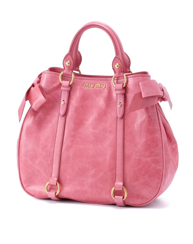 ミュウミュウ VITELLO LUX ショルダー付 ハンドバッグ RN0891 X72 F0028