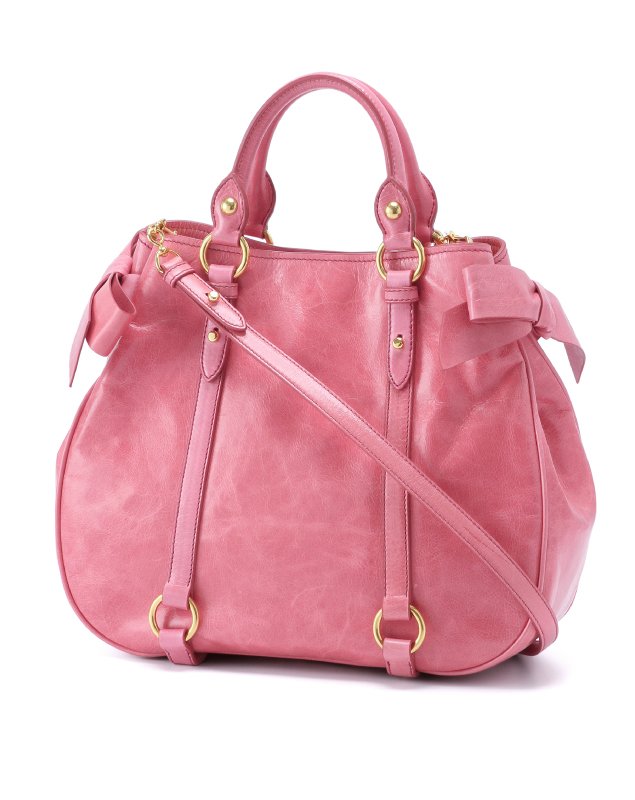 ミュウミュウ VITELLO LUX ショルダー付 ハンドバッグ RN0891 X72 F0028