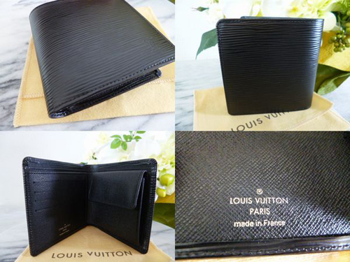 ルイヴィトンLOUIS VUITTONエピ二つ折り財布マルコ黒M63652
