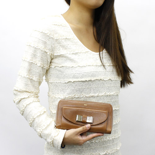 クロエ CHLOE リリィ カーフレザー 長財布 ナッツ【NUT】 3P0501015174