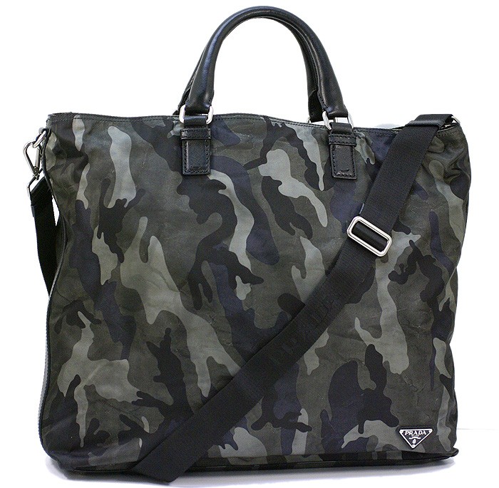 PRADA カモフラージュ 迷彩 2WAY ショルダーバッグ グレー VA0882