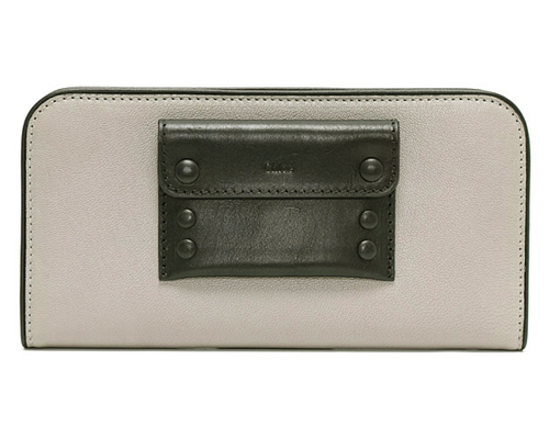 クロエ CHLOE アリス カーフレザー 長財布 カシミアグレー【CASHMERE GREY】＆ブラック 3P0043 703 06T