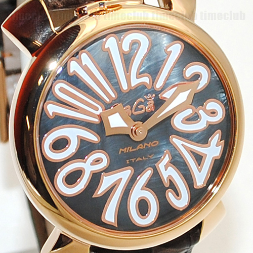 ガガミラノ 時計 スーパーコピー n級品 マニュアーレ マヌアーレ 40mm ブラック レザー/ブラック/グリーン 5022.03 